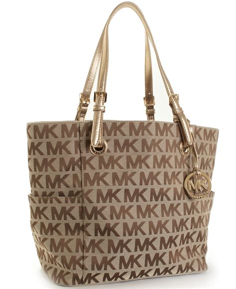 michael kors signature tote handbag|Michael Kors large monogram tote.